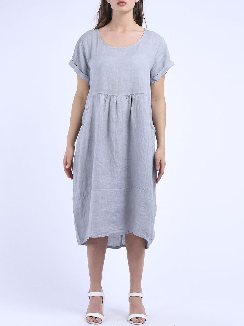 Charlotte Linen Dress Light Grey image 1